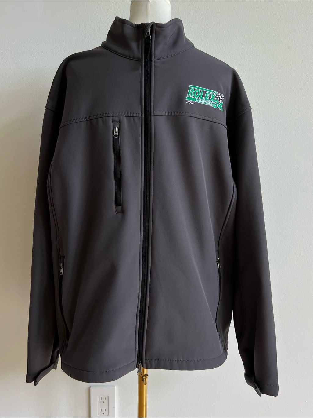 Vtg 2013 Rolex 24 Daytona Mens Xxl Softshell Gray Jacket Prairie Mountain Racing